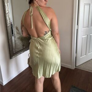 VS Open back silk mini dress